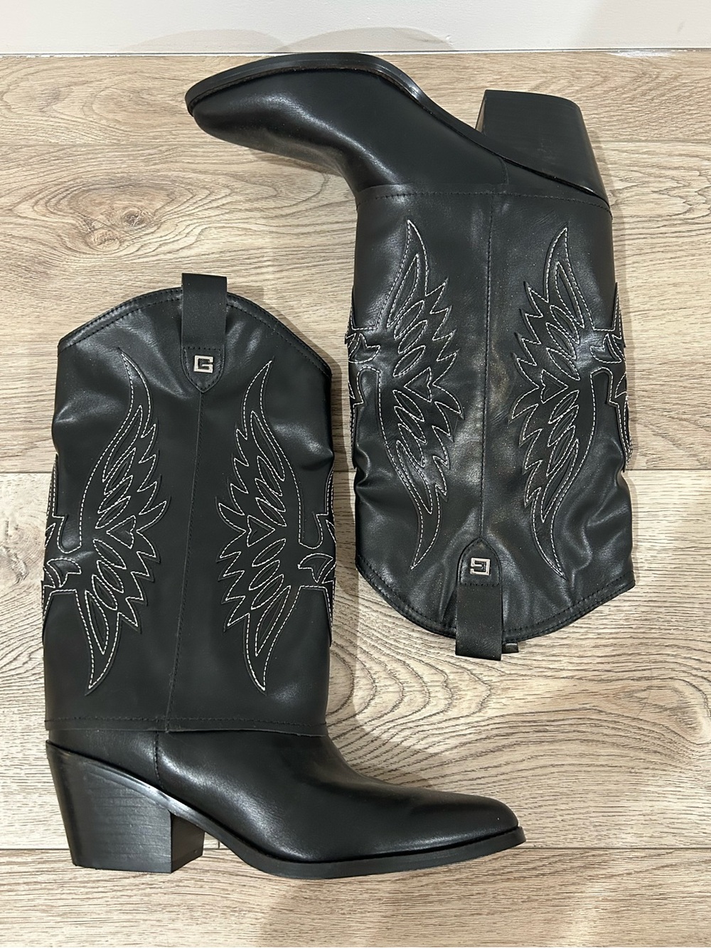 Guess Black Cowboy Boots